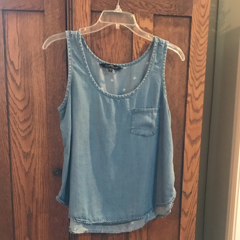 Velvet heart denim small sleeveless shirt